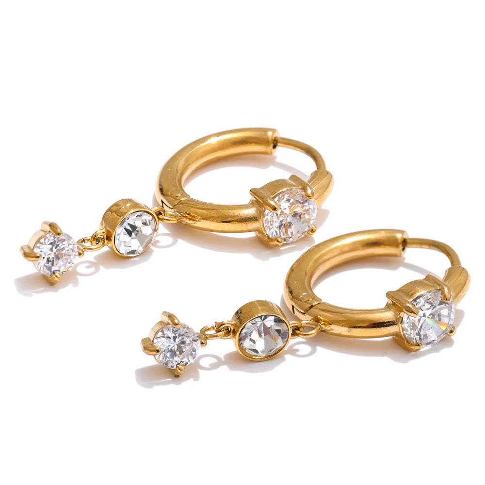 The Korey - Dangle Huggie Earrings
