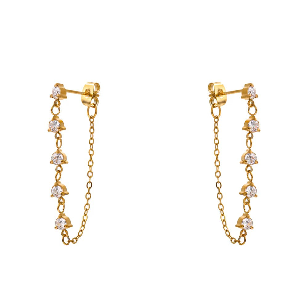 The Elizabeth - Station Dangle Post Back Earrings