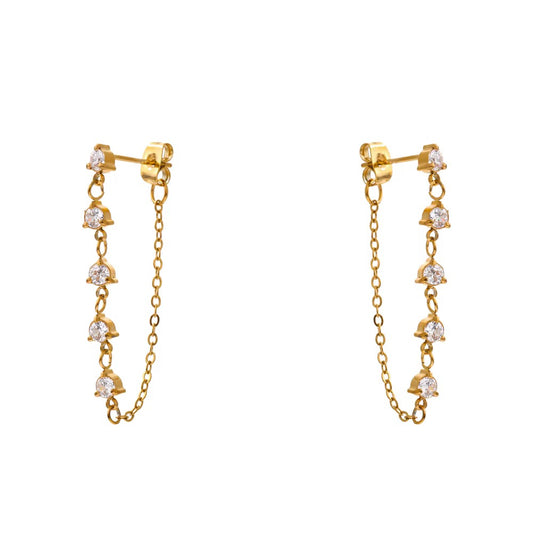 The Elizabeth - Station Dangle Post Back Earrings