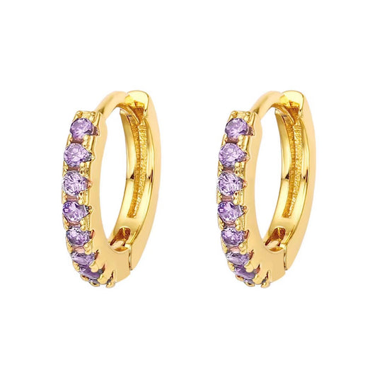 Lilac Pavé Huggies
