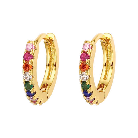 Rainbow Pavé CZ Huggies