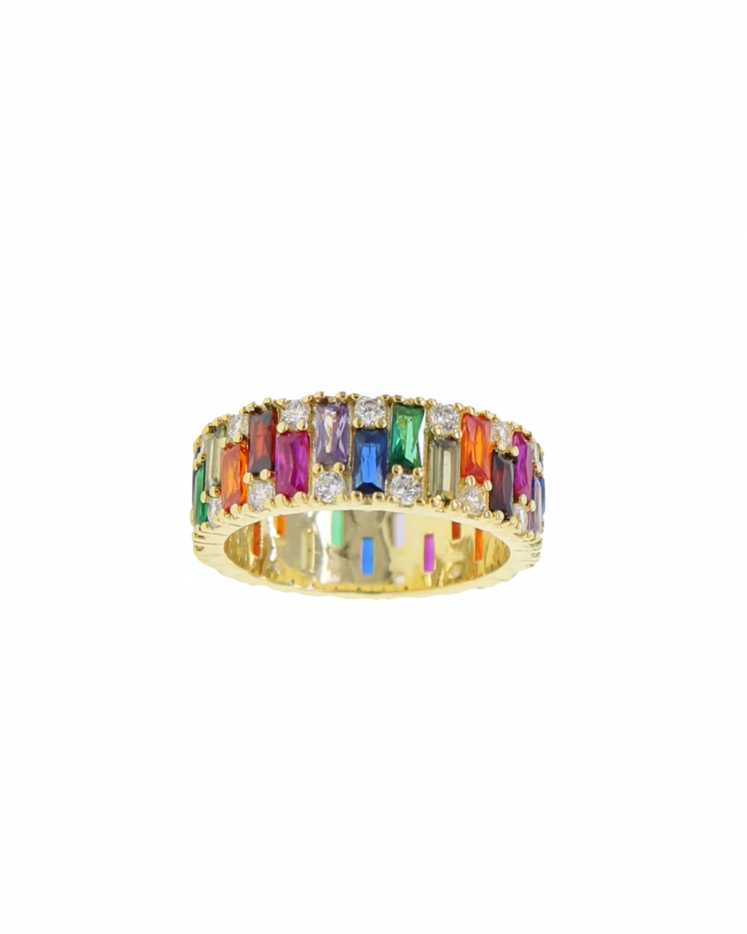Rainbow Bezel Stacking Ring