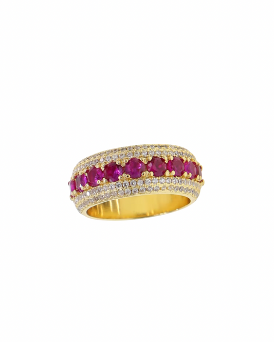 Fushia Fushion Pavé Ring